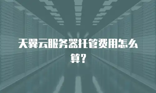 天翼云服务器托管费用怎么算？
