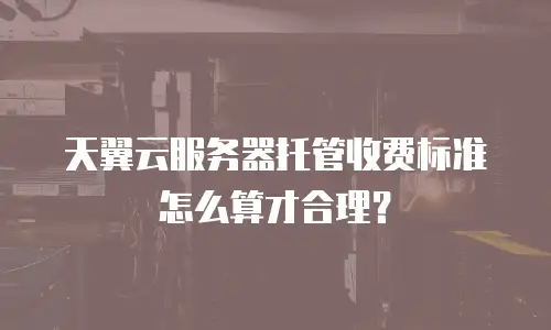 天翼云服务器托管收费标准怎么算才合理？
