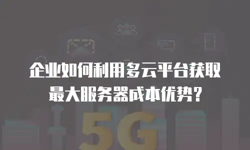 企业如何利用多云平台获取最大服务器成本优势？