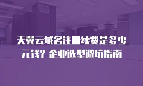 天翼云域名注册续费是多少元钱？企业选型避坑指南