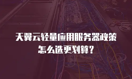 天翼云轻量应用服务器政策怎么选更划算？