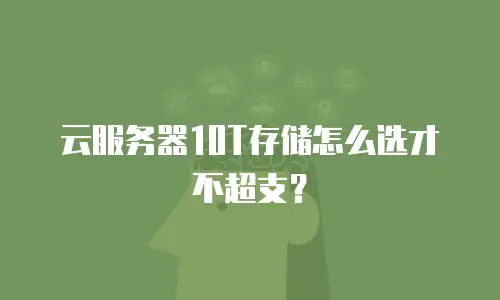 云服务器10T存储怎么选才不超支？