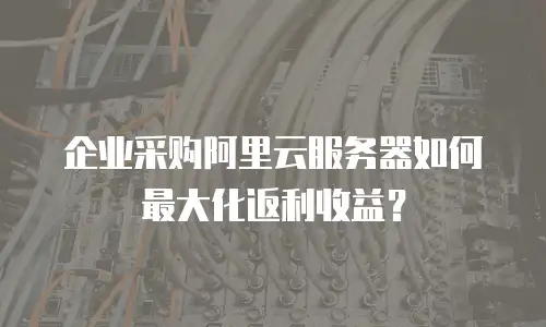 企业采购阿里云服务器如何最大化返利收益？