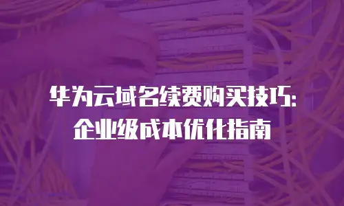 华为云域名续费购买技巧：企业级成本优化指南