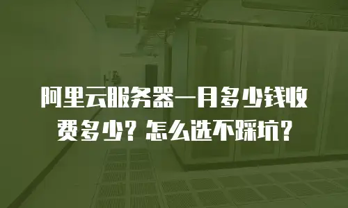 阿里云服务器一月多少钱收费多少？怎么选不踩坑？