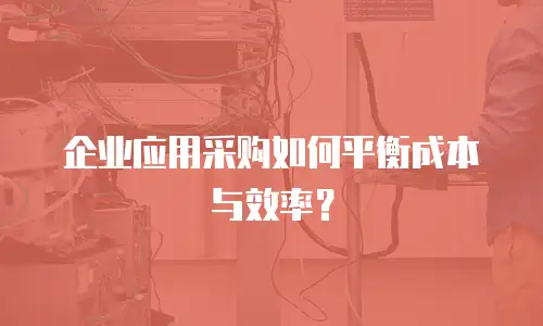 企业应用采购如何平衡成本与效率？