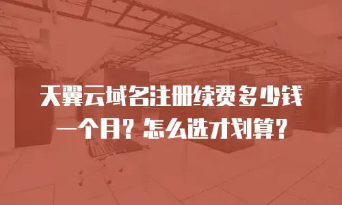 天翼云域名注册续费多少钱一个月？怎么选才划算？