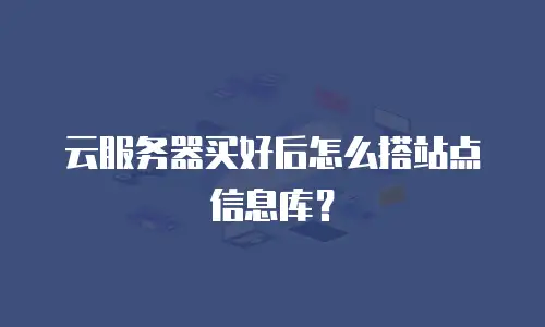 云服务器买好后怎么搭站点信息库？