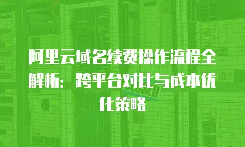 阿里云域名续费操作流程全解析：跨平台对比与成本优化策略