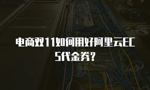 电商双11如何用好阿里云ECS代金券？