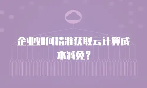 企业如何精准获取云计算成本减免？