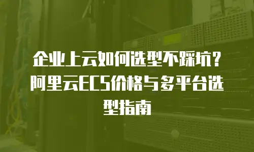 企业上云如何选型不踩坑？阿里云ECS价格与多平台选型指南
