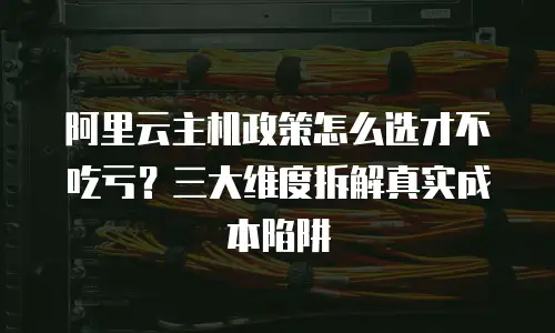 阿里云主机政策怎么选才不吃亏？三大维度拆解真实成本陷阱
