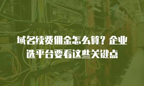域名续费佣金怎么算？企业选平台要看这些关键点