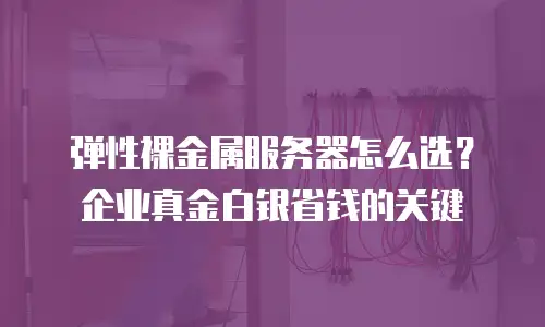 弹性裸金属服务器怎么选？企业真金白银省钱的关键