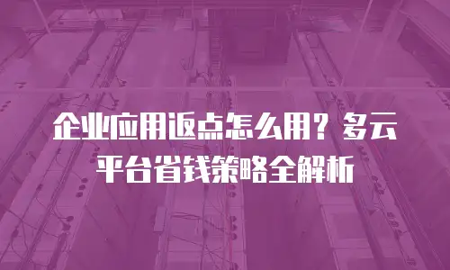 企业应用返点怎么用？多云平台省钱策略全解析