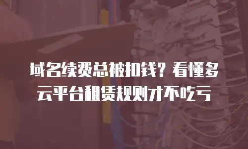 域名续费总被扣钱？看懂多云平台租赁规则才不吃亏