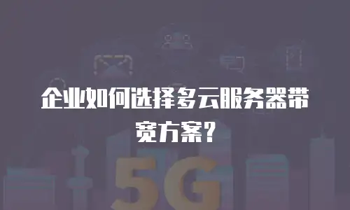 企业如何选择多云服务器带宽方案？