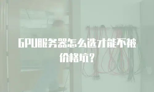 GPU服务器怎么选才能不被价格坑？