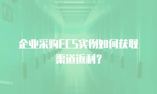 企业采购ECS实例如何获取渠道返利？