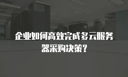 企业如何高效完成多云服务器采购决策？