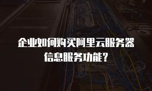 企业如何购买阿里云服务器信息服务功能？