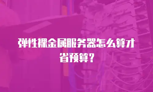 弹性裸金属服务器怎么算才省预算？