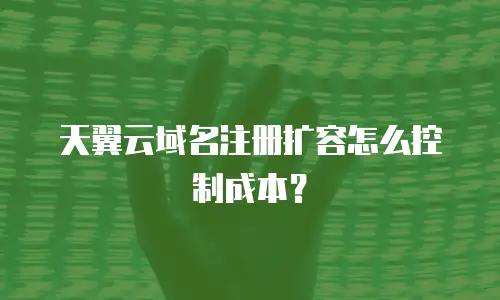 天翼云域名注册扩容怎么控制成本？
