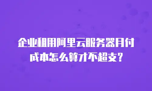 企业租用阿里云服务器月付成本怎么算才不超支？
