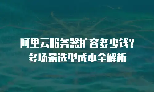 阿里云服务器扩容多少钱？多场景选型成本全解析