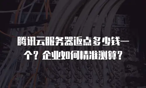 腾讯云服务器返点多少钱一个？企业如何精准测算？
