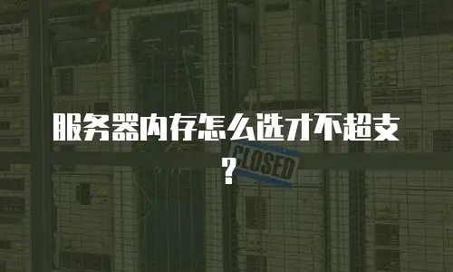 服务器内存怎么选才不超支？