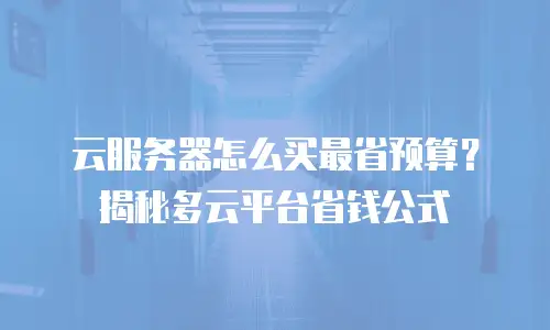 云服务器怎么买最省预算？揭秘多云平台省钱公式