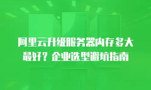 阿里云升级服务器内存多大最好？企业选型避坑指南