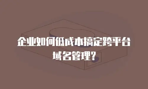 企业如何低成本搞定跨平台域名管理？