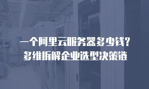 一个阿里云服务器多少钱？多维拆解企业选型决策链