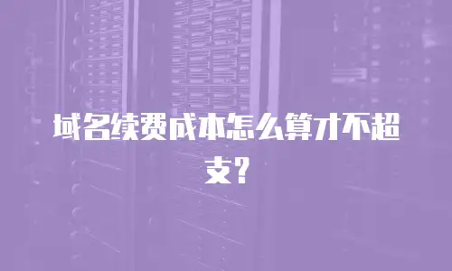 域名续费成本怎么算才不超支？