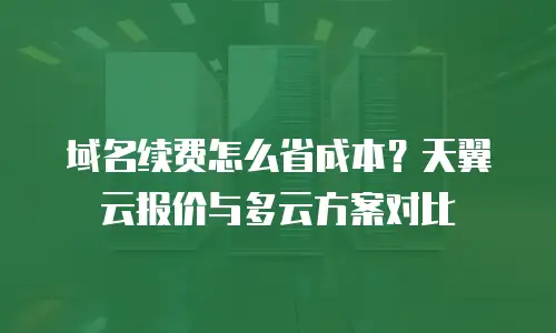 域名续费怎么省成本？天翼云报价与多云方案对比