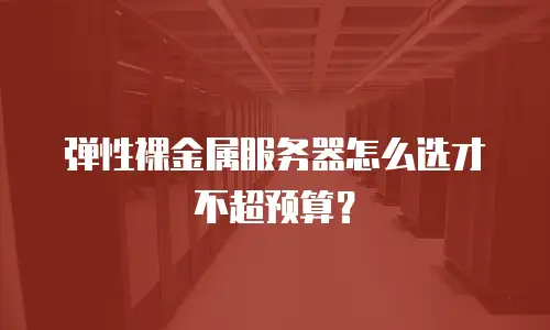 弹性裸金属服务器怎么选才不超预算？