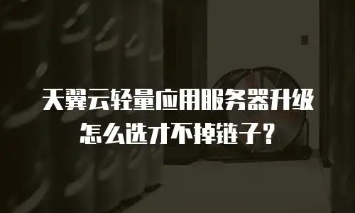 天翼云轻量应用服务器升级怎么选才不掉链子？