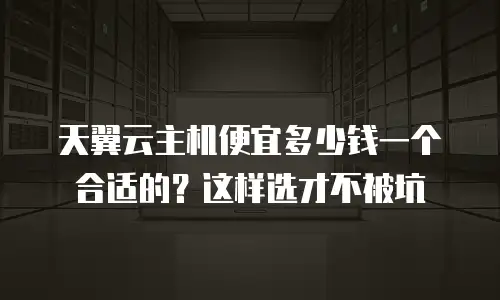 天翼云主机便宜多少钱一个合适的？这样选才不被坑