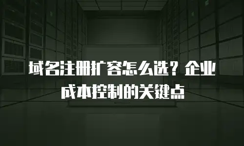 域名注册扩容怎么选？企业成本控制的关键点