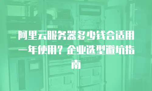 阿里云服务器多少钱合适用一年使用？企业选型避坑指南