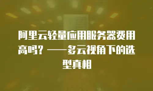 阿里云轻量应用服务器费用高吗？&mdash;&mdash;多云视角下的选型真相