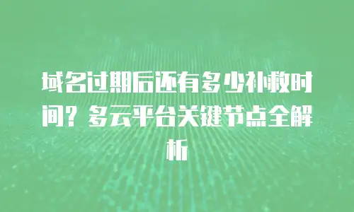 域名过期后还有多少补救时间？多云平台关键节点全解析