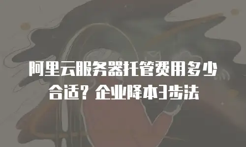 阿里云服务器托管费用多少合适？企业降本3步法