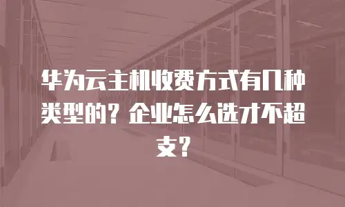 华为云主机收费方式有几种类型的？企业怎么选才不超支？