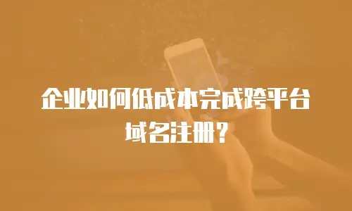 企业如何低成本完成跨平台域名注册？