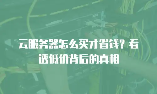 云服务器怎么买才省钱？看透低价背后的真相