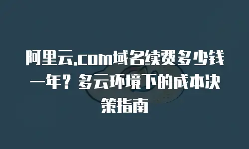 阿里云.com域名续费多少钱一年？多云环境下的成本决策指南